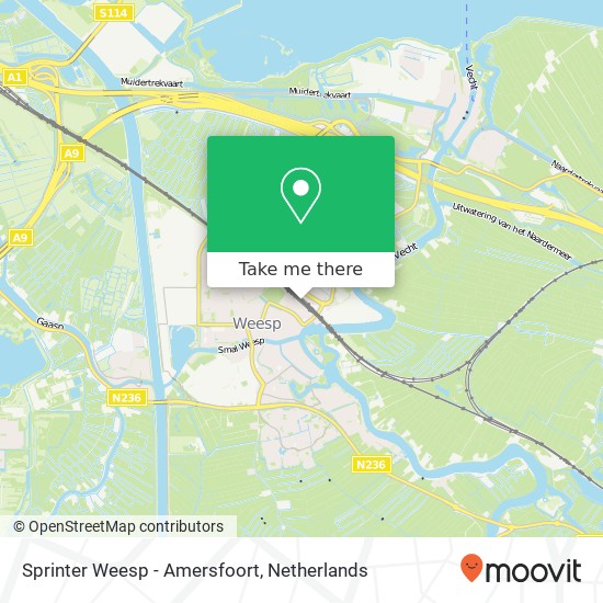 Sprinter Weesp - Amersfoort map