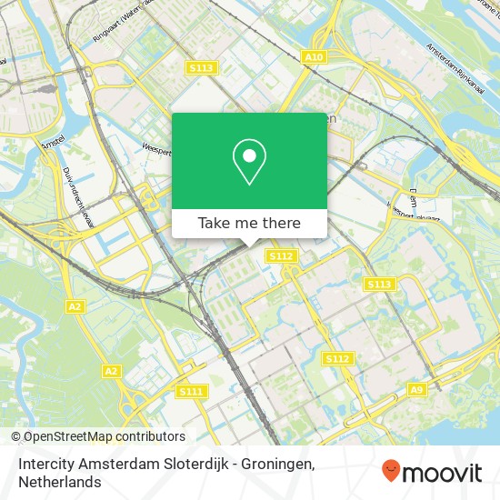 Intercity Amsterdam Sloterdijk - Groningen map