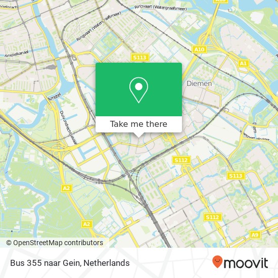 Bus 355 naar Gein Karte