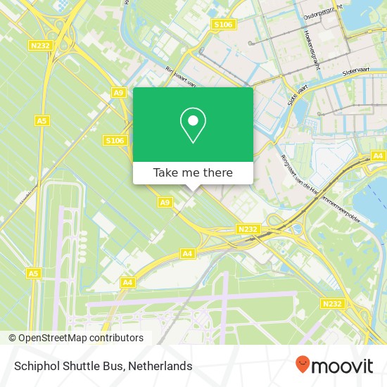 Schiphol Shuttle Bus map