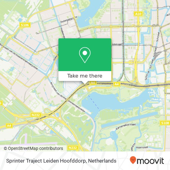 Sprinter Traject Leiden Hoofddorp map