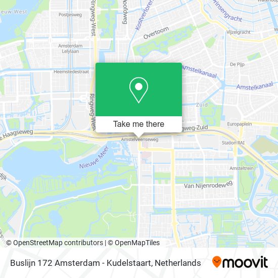 Buslijn 172 Amsterdam - Kudelstaart map