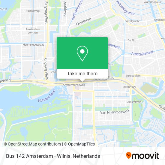 Bus 142 Amsterdam - Wilnis Karte