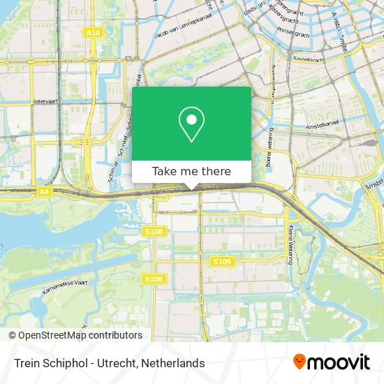 Trein Schiphol - Utrecht map