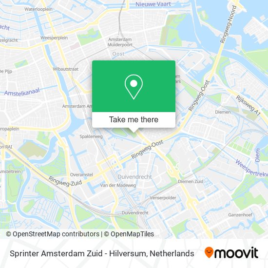 Sprinter Amsterdam Zuid - Hilversum Karte