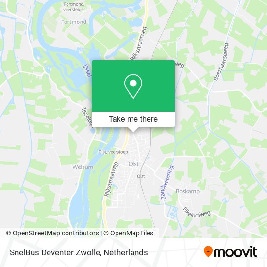 SnelBus Deventer Zwolle map