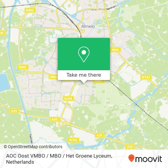 AOC Oost VMBO / MBO / Het Groene Lyceum Karte