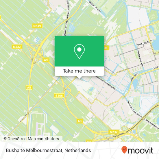 Bushalte Melbournestraat map