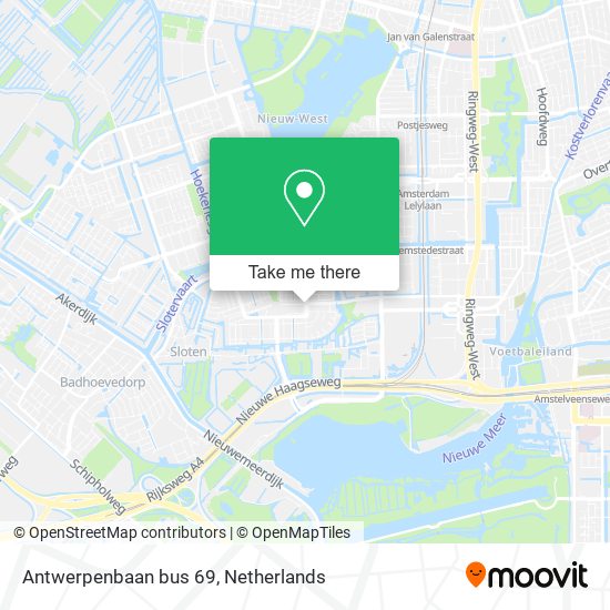 Antwerpenbaan bus 69 map