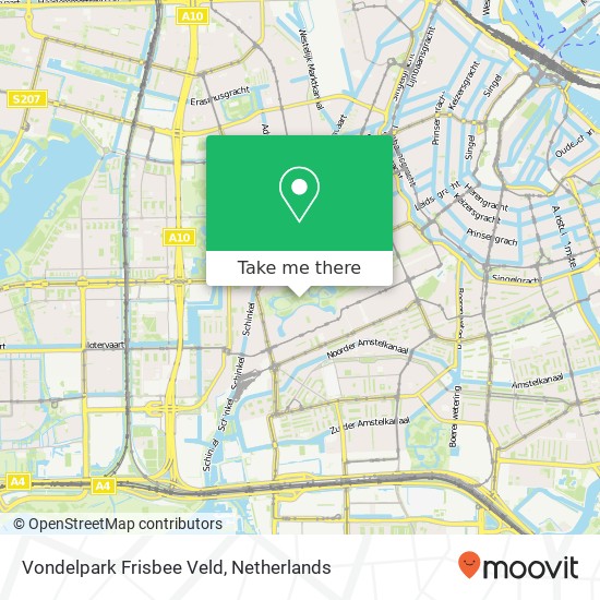 Vondelpark Frisbee Veld map