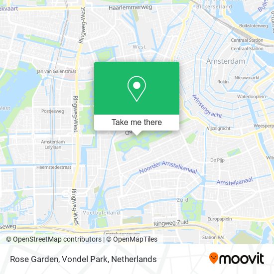 Rose Garden, Vondel Park map