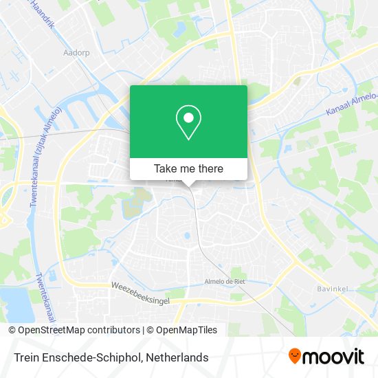 Trein Enschede-Schiphol map