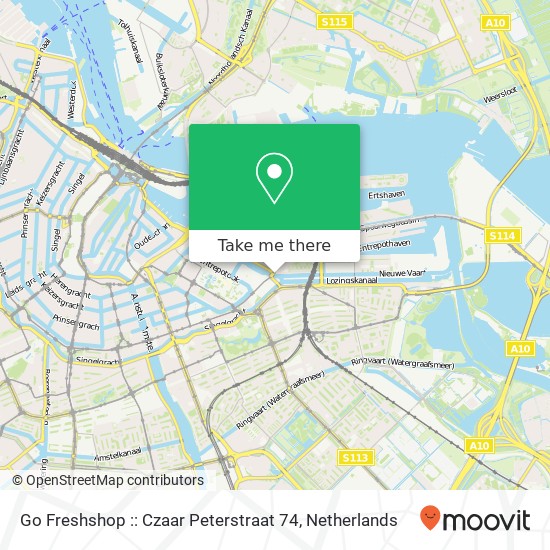 Go Freshshop :: Czaar Peterstraat 74 map