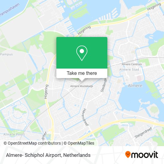 Almere- Schiphol Airport map