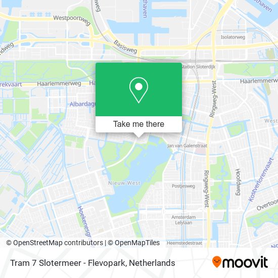 Tram 7 Slotermeer - Flevopark Karte