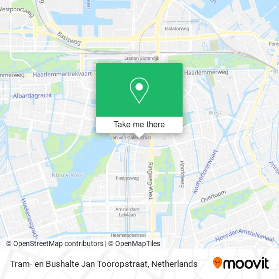 Tram- en Bushalte Jan Tooropstraat map