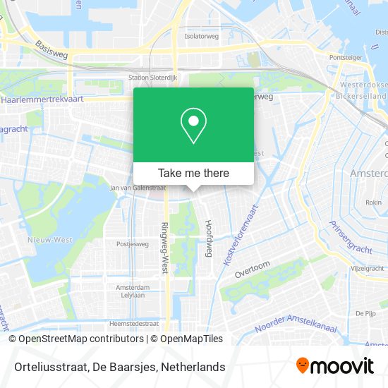 Orteliusstraat, De Baarsjes map