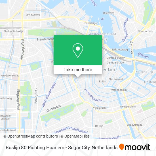 Buslijn 80 Richting Haarlem - Sugar City map