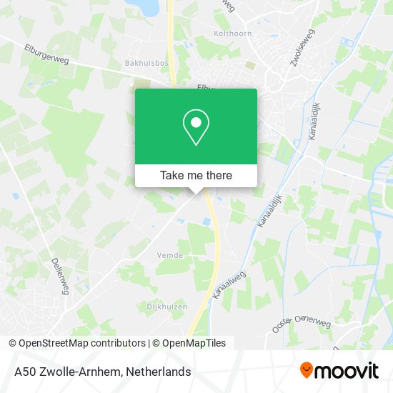 A50 Zwolle-Arnhem map