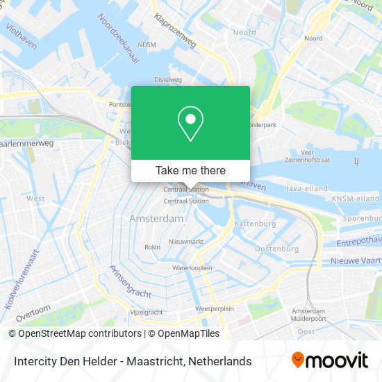 Intercity Den Helder - Maastricht map