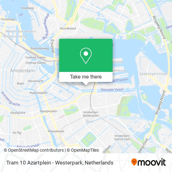 Tram 10 Azartplein - Westerpark map