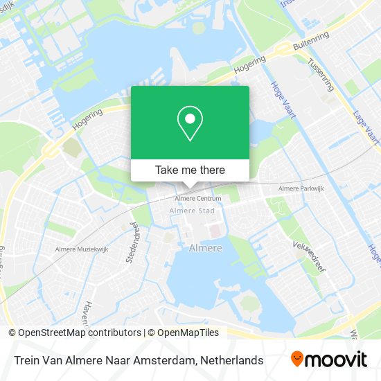 Trein Van Almere Naar Amsterdam map