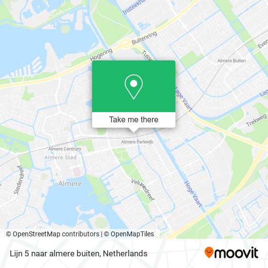 Lijn 5 naar almere buiten map