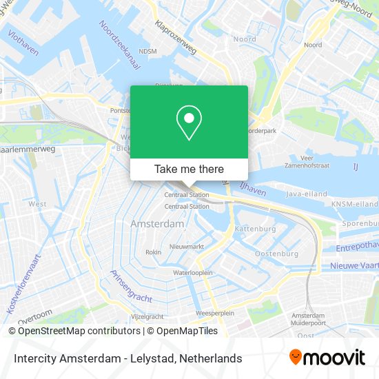 Intercity Amsterdam - Lelystad map