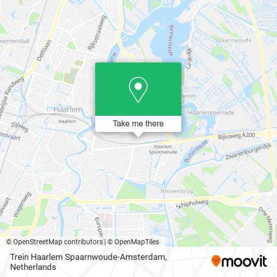 Trein Haarlem Spaarnwoude-Amsterdam map