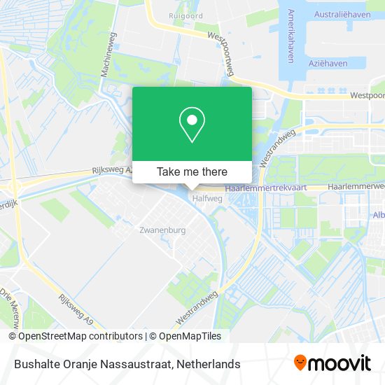 Bushalte Oranje Nassaustraat map