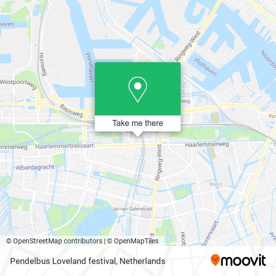 Pendelbus Loveland festival map