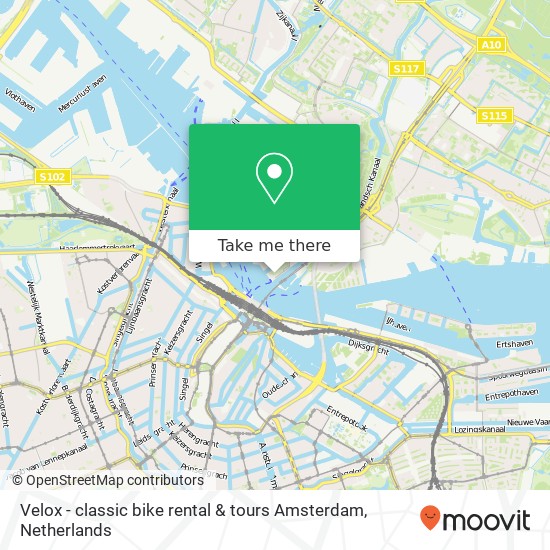 Velox - classic bike rental & tours Amsterdam Karte