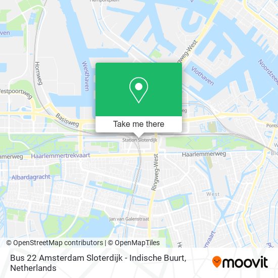 Bus 22 Amsterdam Sloterdijk - Indische Buurt Karte