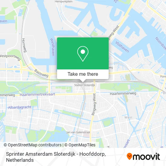 Sprinter Amsterdam Sloterdijk - Hoofddorp map