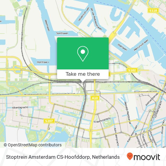 Stoptrein Amsterdam CS-Hoofddorp map