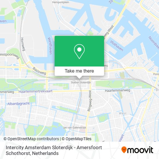 Intercity Amsterdam Sloterdijk - Amersfoort Schothorst map