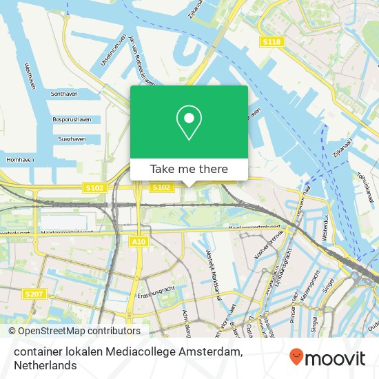 container lokalen Mediacollege Amsterdam Karte