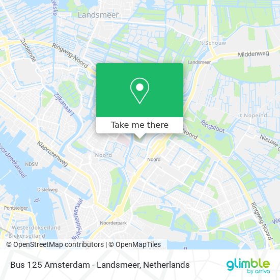 Bus 125  Amsterdam - Landsmeer map