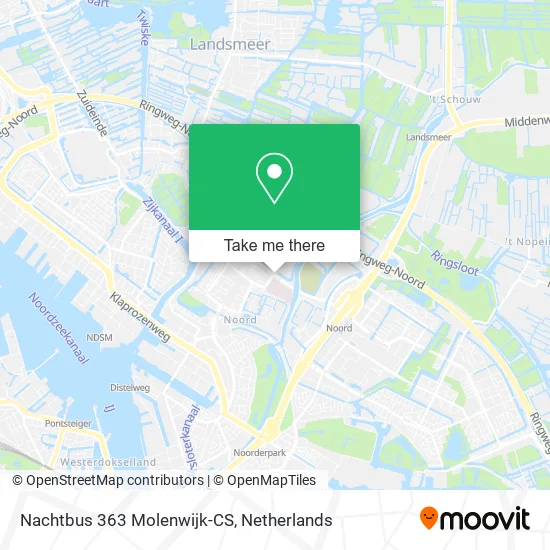 Nachtbus 363 Molenwijk-CS map
