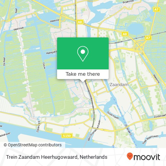 Trein Zaandam Heerhugowaard map