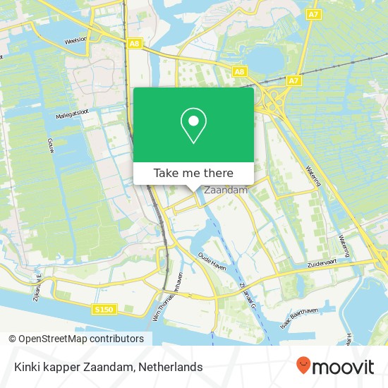 Kinki kapper Zaandam map