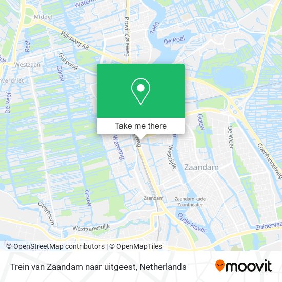 Trein van Zaandam naar uitgeest map