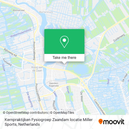 Kernpraktijken Fysiogroep Zaandam locatie Miller Sports Karte