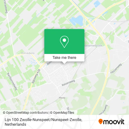 Lijn 100 Zwolle-Nunspeet / Nunspeet-Zwolle map