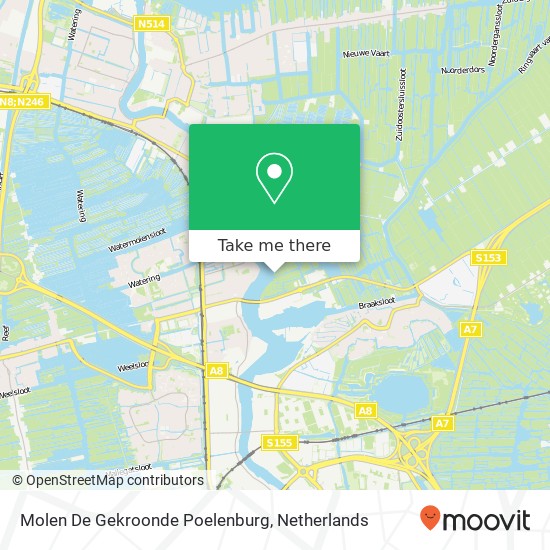 Molen De Gekroonde Poelenburg map