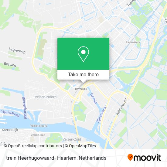 trein Heerhugowaard- Haarlem map