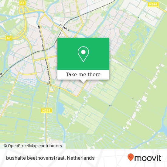 bushalte beethovenstraat map