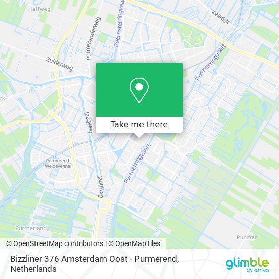 Bizzliner 376 Amsterdam Oost - Purmerend map