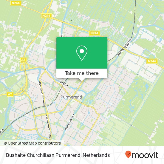 Bushalte Churchillaan Purmerend map