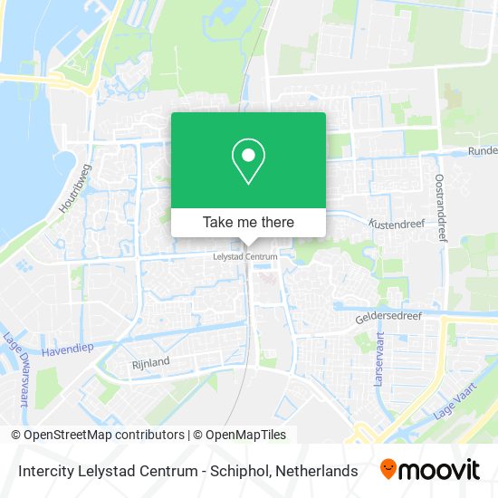 Intercity Lelystad Centrum - Schiphol map